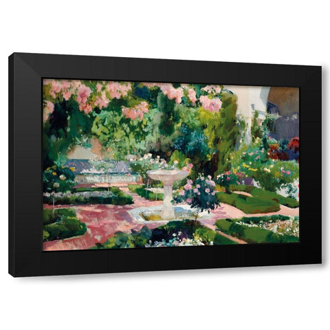 Garden at the Sorolla House Black Modern Wood Framed Art Print by Sorolla, Joaquin