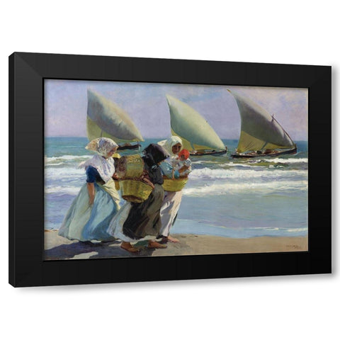 The three candles Black Modern Wood Framed Art Print with Double Matting by Sorolla, Joaquin