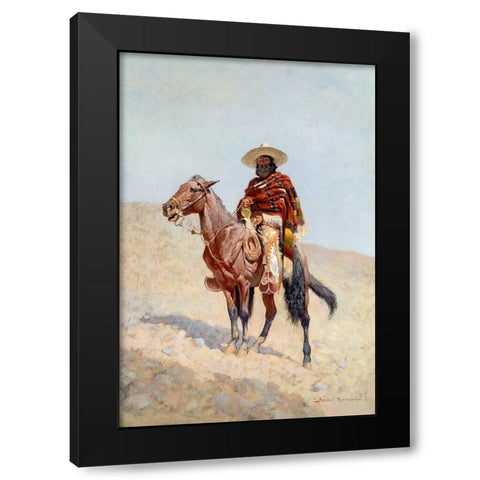 A Mexican Vaquero Black Modern Wood Framed Art Print with Double Matting by Remington, Frederic