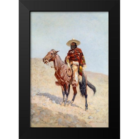 A Mexican Vaquero Black Modern Wood Framed Art Print by Remington, Frederic