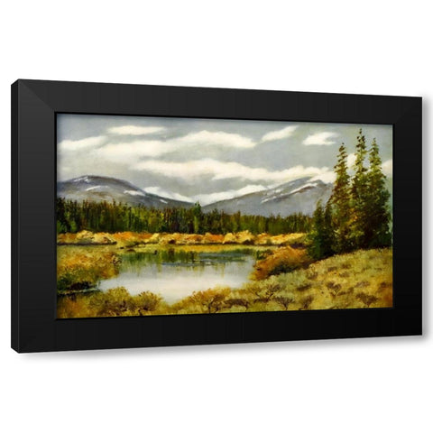 Landscape from Rod Gun and Perch 1914 Black Modern Wood Framed Art Print by Blomfield, James