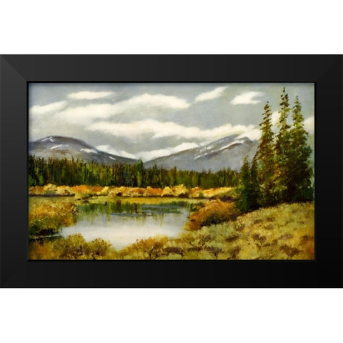 Landscape from Rod Gun and Perch 1914 Black Modern Wood Framed Art Print by Blomfield, James