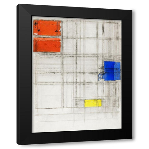 Study for a Composition Black Modern Wood Framed Art Print with Double Matting by Mondrian, Piet