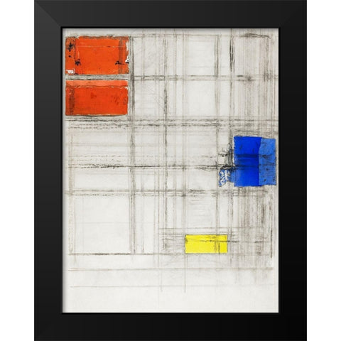 Study for a Composition Black Modern Wood Framed Art Print by Mondrian, Piet