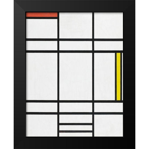 Composition in White-Red-and Yellow Black Modern Wood Framed Art Print by Mondrian, Piet