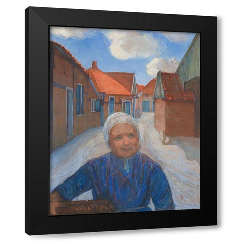 On the Lappenbrink in Winterswijk Black Modern Wood Framed Art Print by Mondrian, Piet