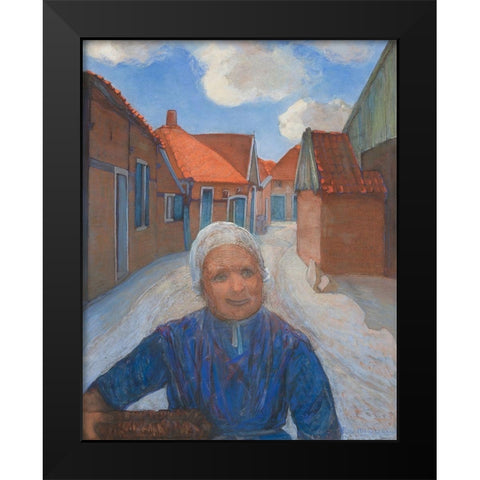 On the Lappenbrink in Winterswijk Black Modern Wood Framed Art Print by Mondrian, Piet