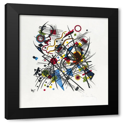 Lithographie fur die Vierte Bauhausmappe Black Modern Wood Framed Art Print by Kandinsky, Wassily