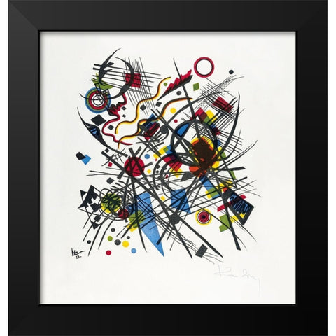 Lithographie fur die Vierte Bauhausmappe Black Modern Wood Framed Art Print by Kandinsky, Wassily