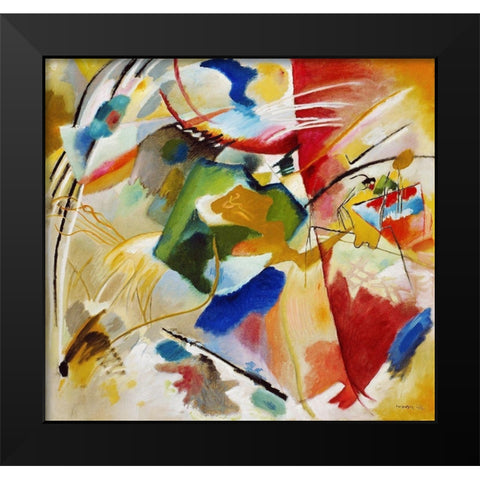 Painting with Green Center 1913 Black Modern Wood Framed Art Print by Kandinsky, Wassily