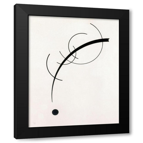 Free Curve to the Point-Accompanying Sound of Geometric Curves 1925 Black Modern Wood Framed Art Print with Double Matting by Kandinsky, Wassily