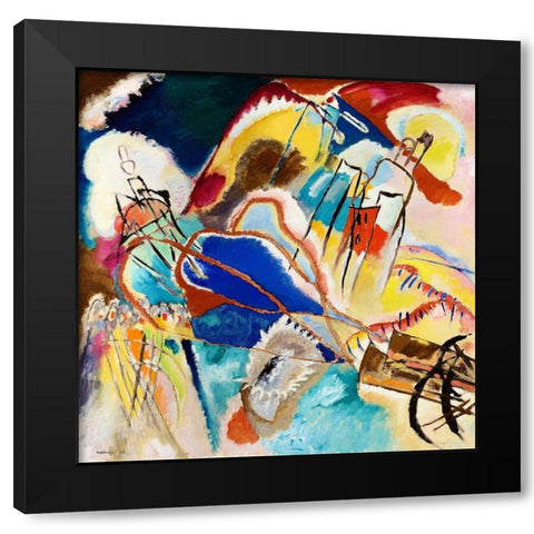 Improvisation No. 30 1913 Black Modern Wood Framed Art Print by Kandinsky, Wassily