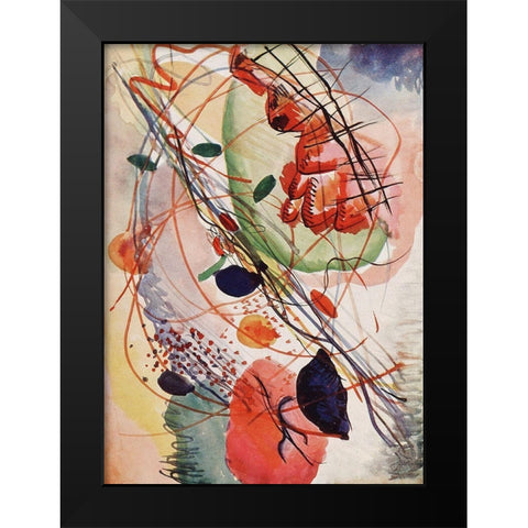 Aquarell print Black Modern Wood Framed Art Print by Kandinsky, Wassily