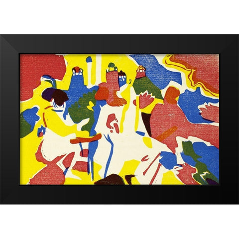 Klange 1913 Black Modern Wood Framed Art Print by Kandinsky, Wassily