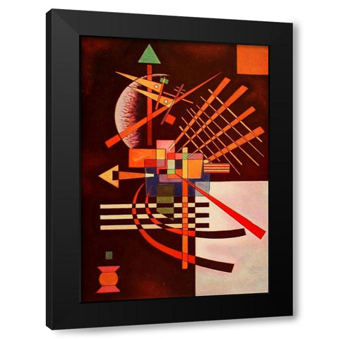 Abstract 1 Black Modern Wood Framed Art Print with Double Matting by Kandinsky, Wassily