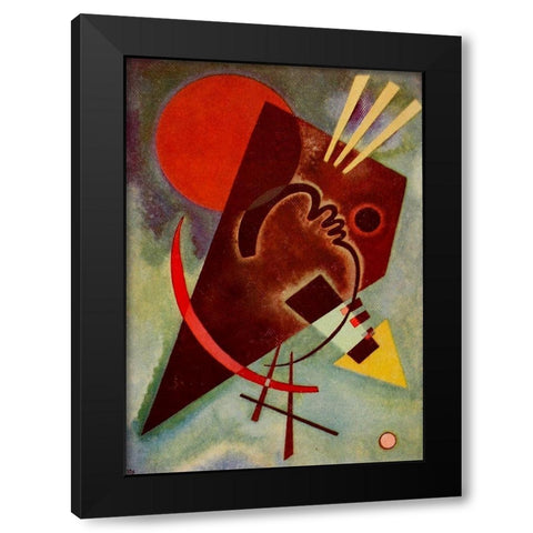 Abstract 2 Black Modern Wood Framed Art Print with Double Matting by Kandinsky, Wassily