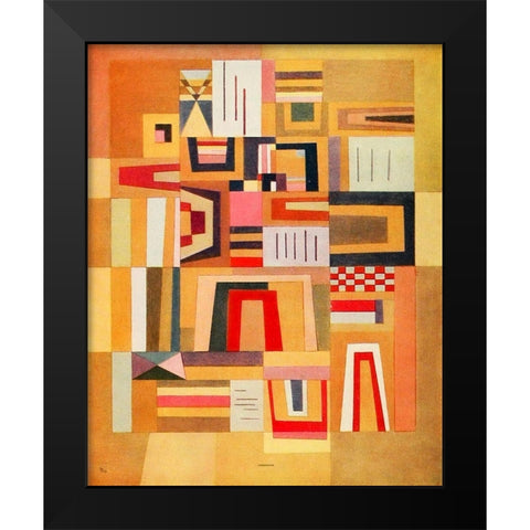 Balance Pink 1932 Black Modern Wood Framed Art Print by Kandinsky, Wassily
