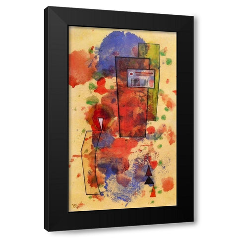 Black Spot 1932 Black Modern Wood Framed Art Print with Double Matting by Kandinsky, Wassily