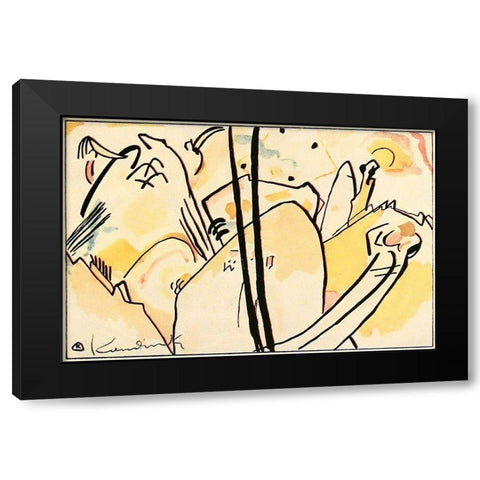 Bright Air no.13 1902 Black Modern Wood Framed Art Print with Double Matting by Kandinsky, Wassily