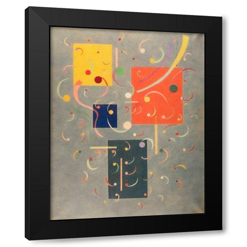 Circuit 1938 Black Modern Wood Framed Art Print by Kandinsky, Wassily