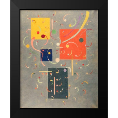 Circuit 1938 Black Modern Wood Framed Art Print by Kandinsky, Wassily