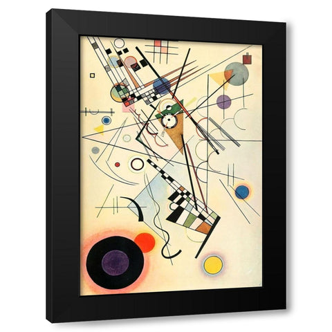 Composition no.8 Black Modern Wood Framed Art Print by Kandinsky, Wassily