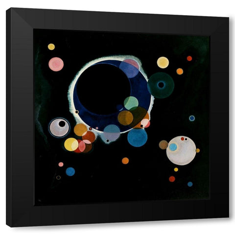 Several Circles 1926 Black Modern Wood Framed Art Print by Kandinsky, Wassily