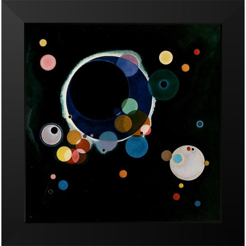 Several Circles 1926 Black Modern Wood Framed Art Print by Kandinsky, Wassily