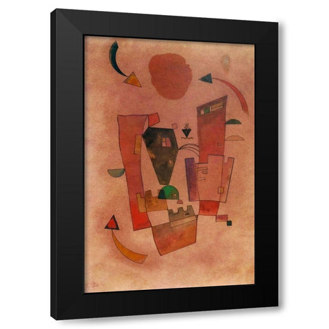 Three Arrows 1931 Black Modern Wood Framed Art Print with Double Matting by Kandinsky, Wassily