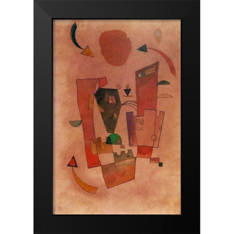 Three Arrows 1931 Black Modern Wood Framed Art Print by Kandinsky, Wassily