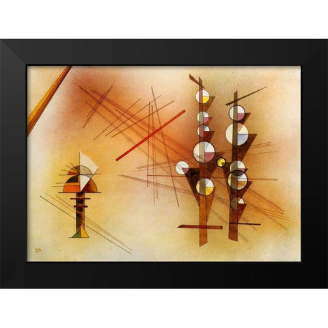 Unshaken 1929 Black Modern Wood Framed Art Print by Kandinsky, Wassily