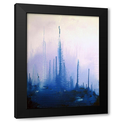 Blue Winter Black Modern Wood Framed Art Print by Clement, Diane
