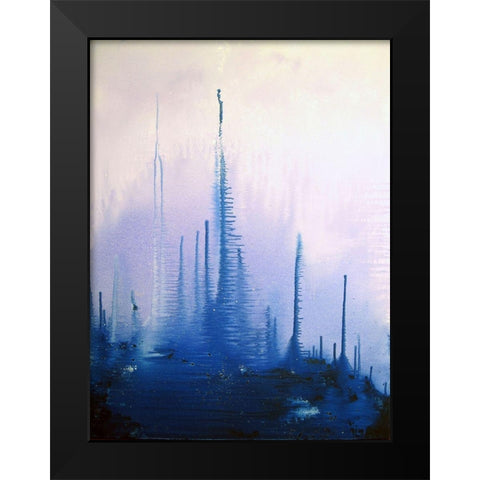 Blue Winter Black Modern Wood Framed Art Print by Clement, Diane