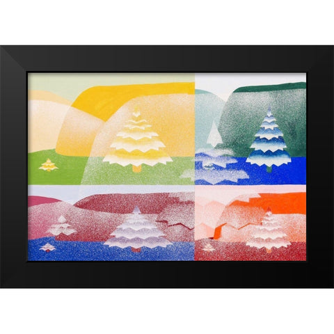 Trees Black Modern Wood Framed Art Print by Schillinger, Joseph