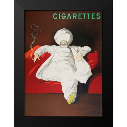 JOB Cigarettes Black Modern Wood Framed Art Print by Cappiello, Leonetto