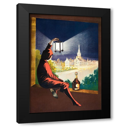 Benedictine Black Modern Wood Framed Art Print by Cappiello, Leonetto