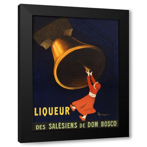 Angelus-liqueur des Salesiens de Dom Bosco Black Modern Wood Framed Art Print with Double Matting by Cappiello, Leonetto