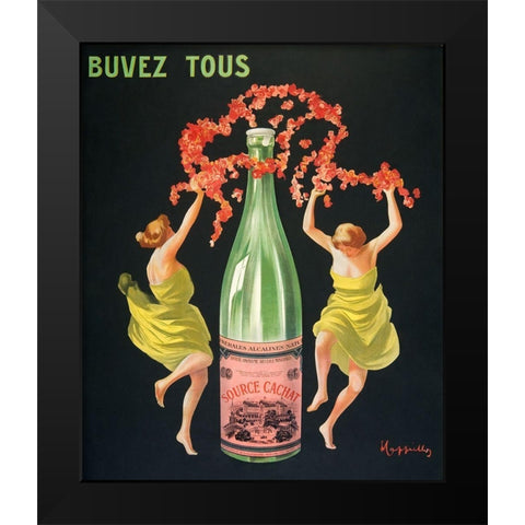 Drink all Evian-Cachat Black Modern Wood Framed Art Print by Cappiello, Leonetto
