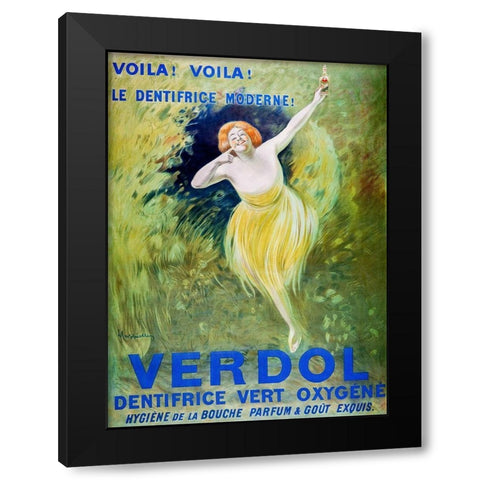 Verdol-oxygenated green toothpaste Black Modern Wood Framed Art Print by Cappiello, Leonetto