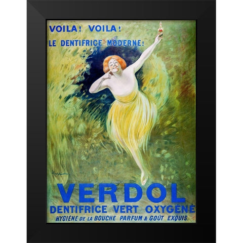 Verdol-oxygenated green toothpaste Black Modern Wood Framed Art Print by Cappiello, Leonetto