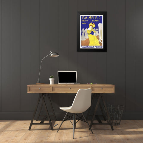 Massimo Buono mercato Black Modern Wood Framed Art Print by Cappiello, Leonetto