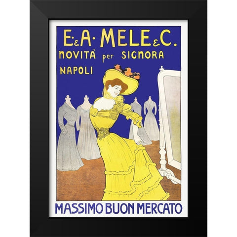 Massimo Buono mercato Black Modern Wood Framed Art Print by Cappiello, Leonetto