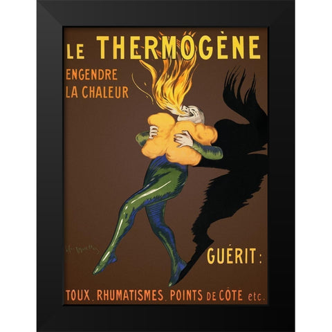 Le Thermogene Black Modern Wood Framed Art Print by Cappiello, Leonetto
