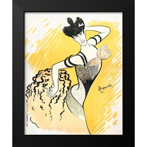 Louise Balthy at the Folies-Bergeres Black Modern Wood Framed Art Print by Cappiello, Leonetto