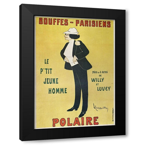 Bouffes-Parisiens Polaire 1910 Black Modern Wood Framed Art Print by Cappiello, Leonetto
