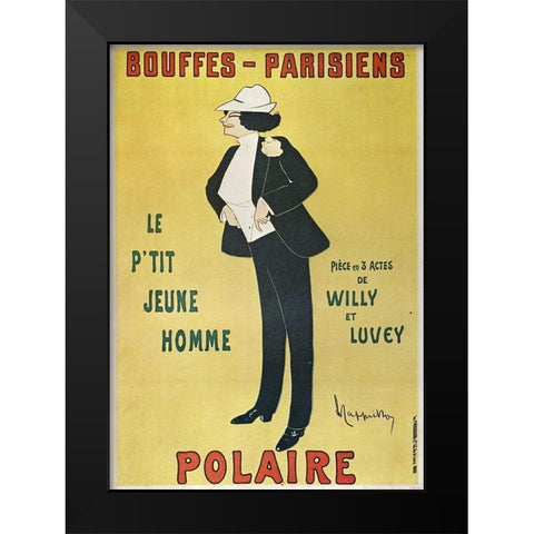 Bouffes-Parisiens Polaire 1910 Black Modern Wood Framed Art Print by Cappiello, Leonetto