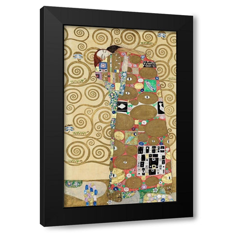 Fulfillment Black Modern Wood Framed Art Print with Double Matting by Klimt, Gustav