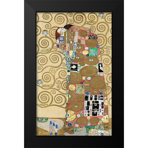 Fulfillment Black Modern Wood Framed Art Print by Klimt, Gustav