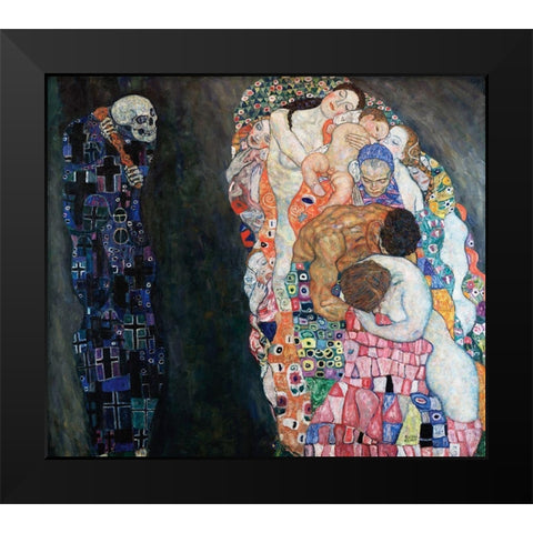 Death and Life Black Modern Wood Framed Art Print by Klimt, Gustav