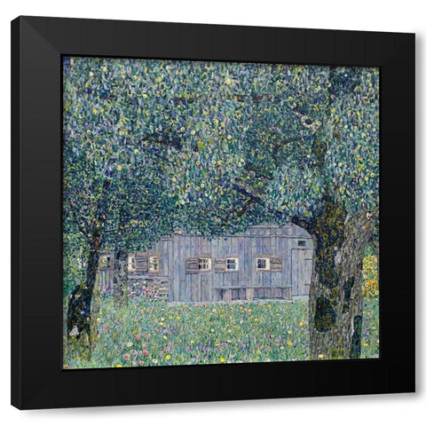 Farmhouse in Upper Austria Black Modern Wood Framed Art Print by Klimt, Gustav